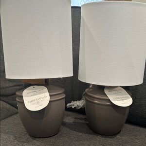 Threshold White and Dark Grey Ceramic Mini Lamps
